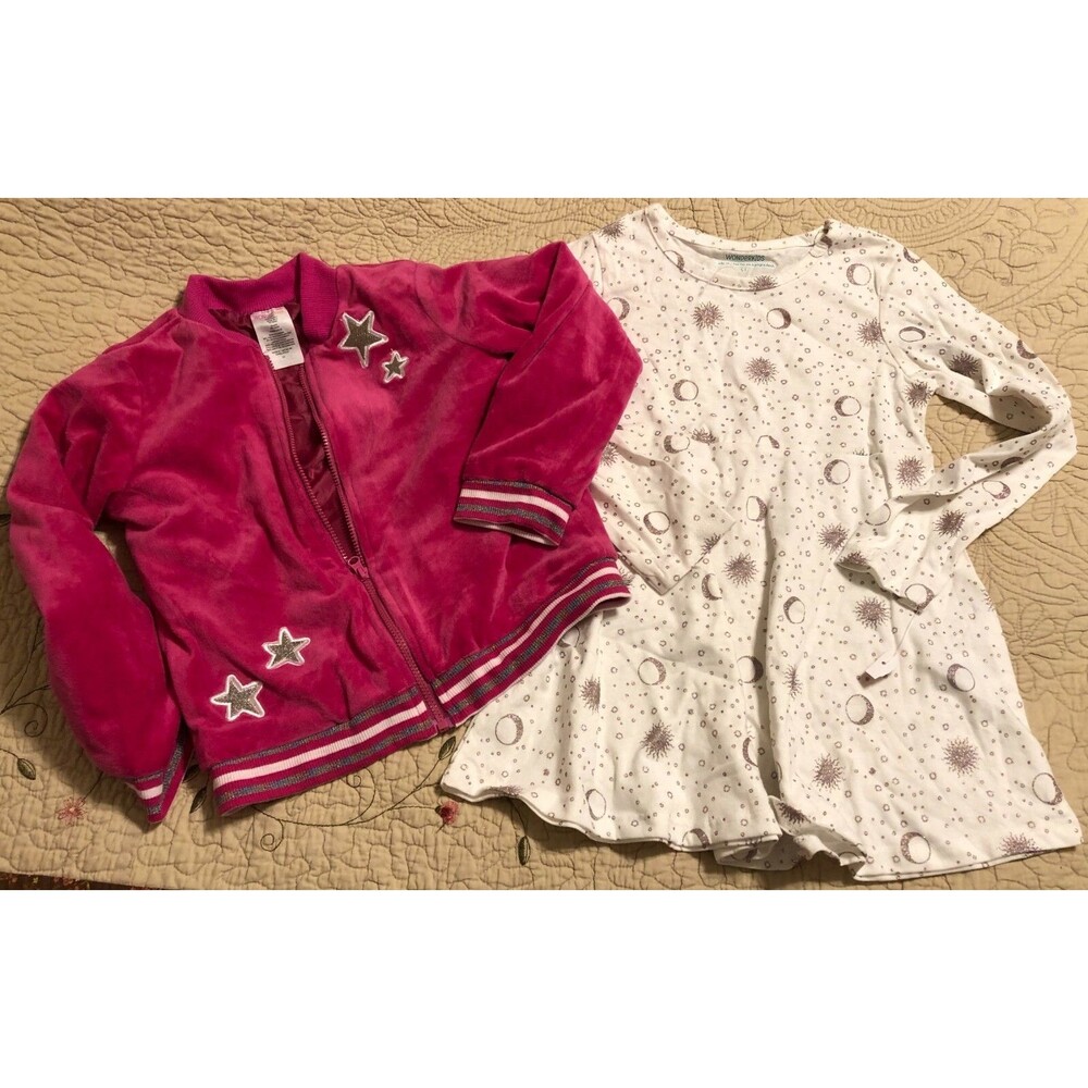 Girls Sun, Moon and Stars Dress and Jacket Set Size 5T New without Tag B5